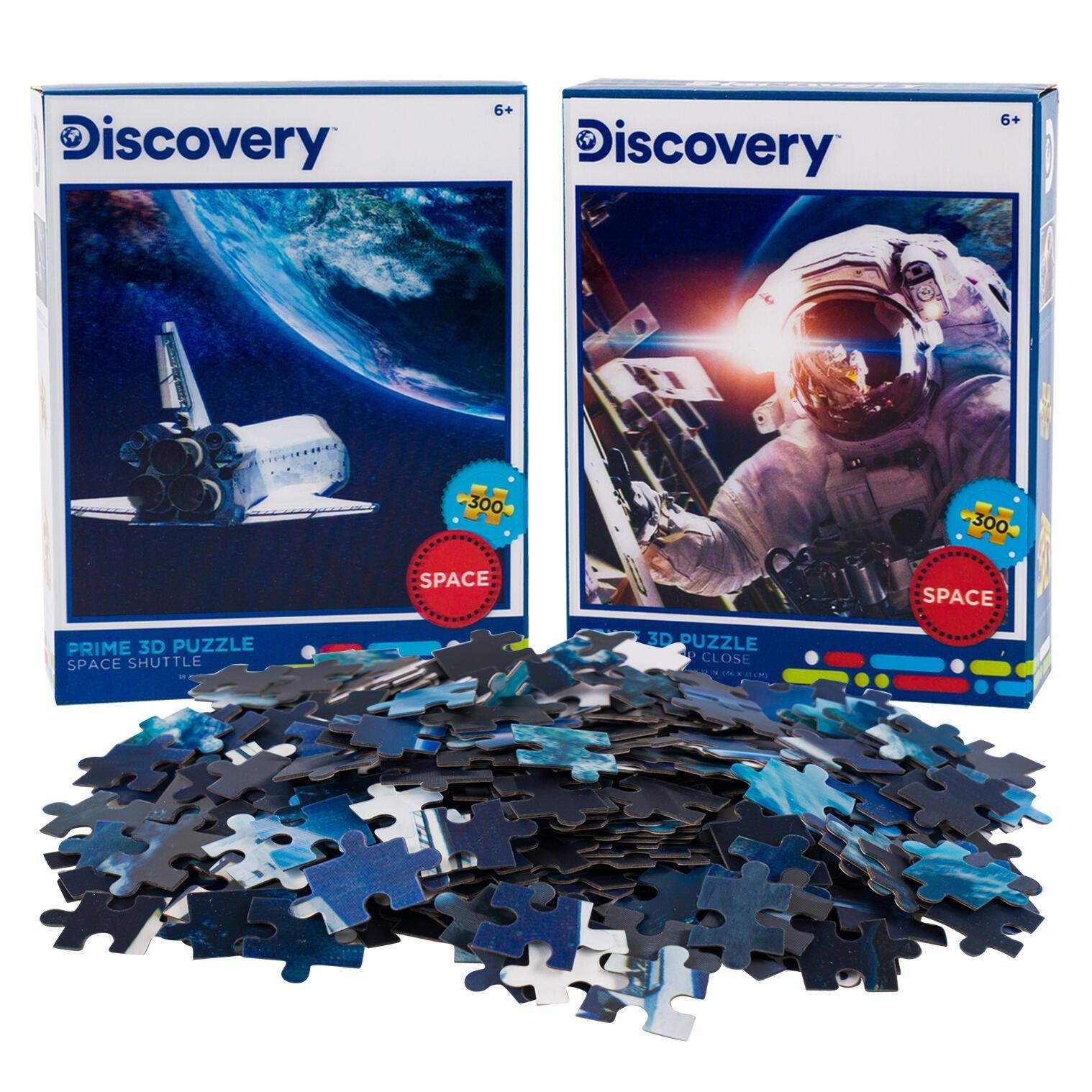 Space Shuttle &amp;amp; Astronaut Set of 2 300 Piece Lenticular Jigsaw Puzzles Prime 3D