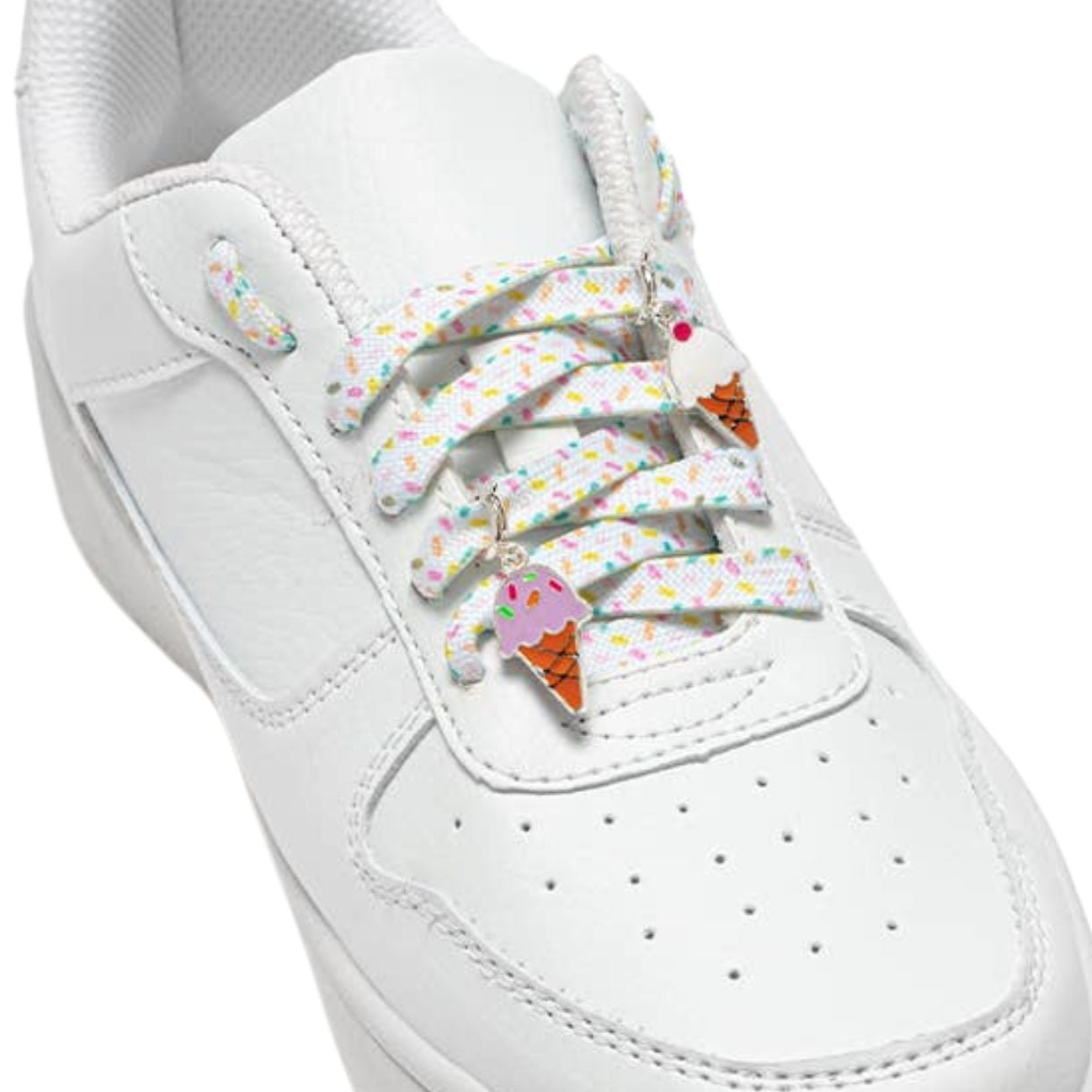 Sprinkle Laces with Ice Cream Charms Shoelaces | Stylish Shoestrings &amp;amp; Charms Set