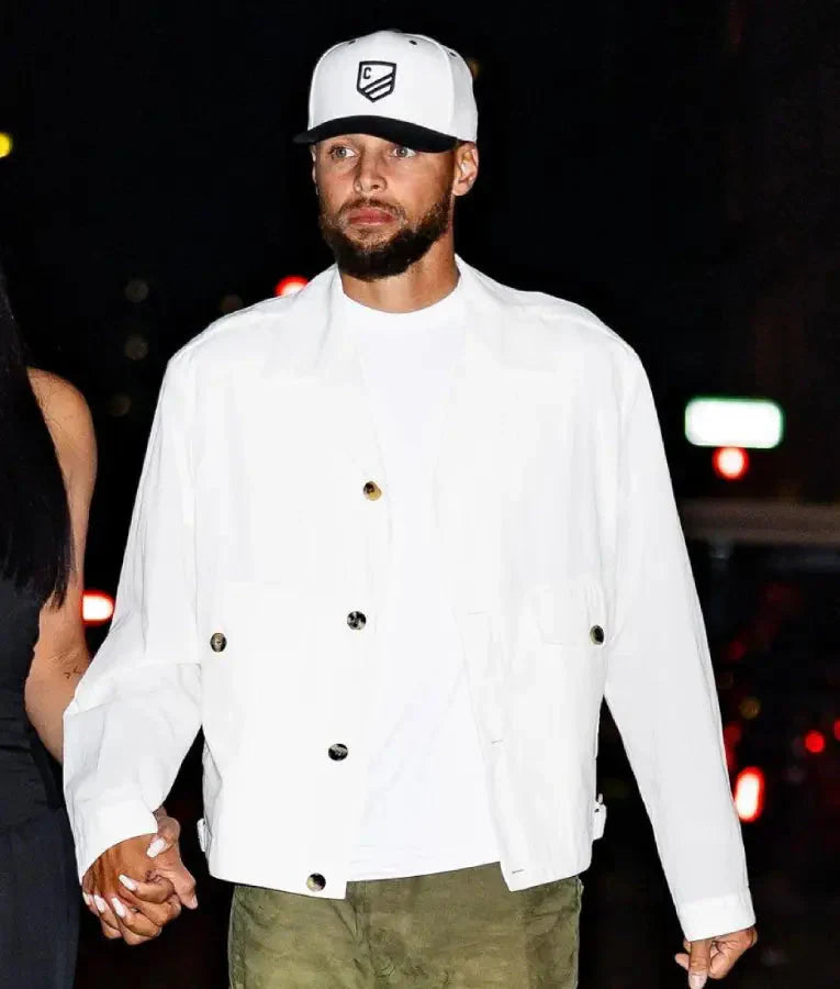 Stephen Curry NYC 2025 White Jacket