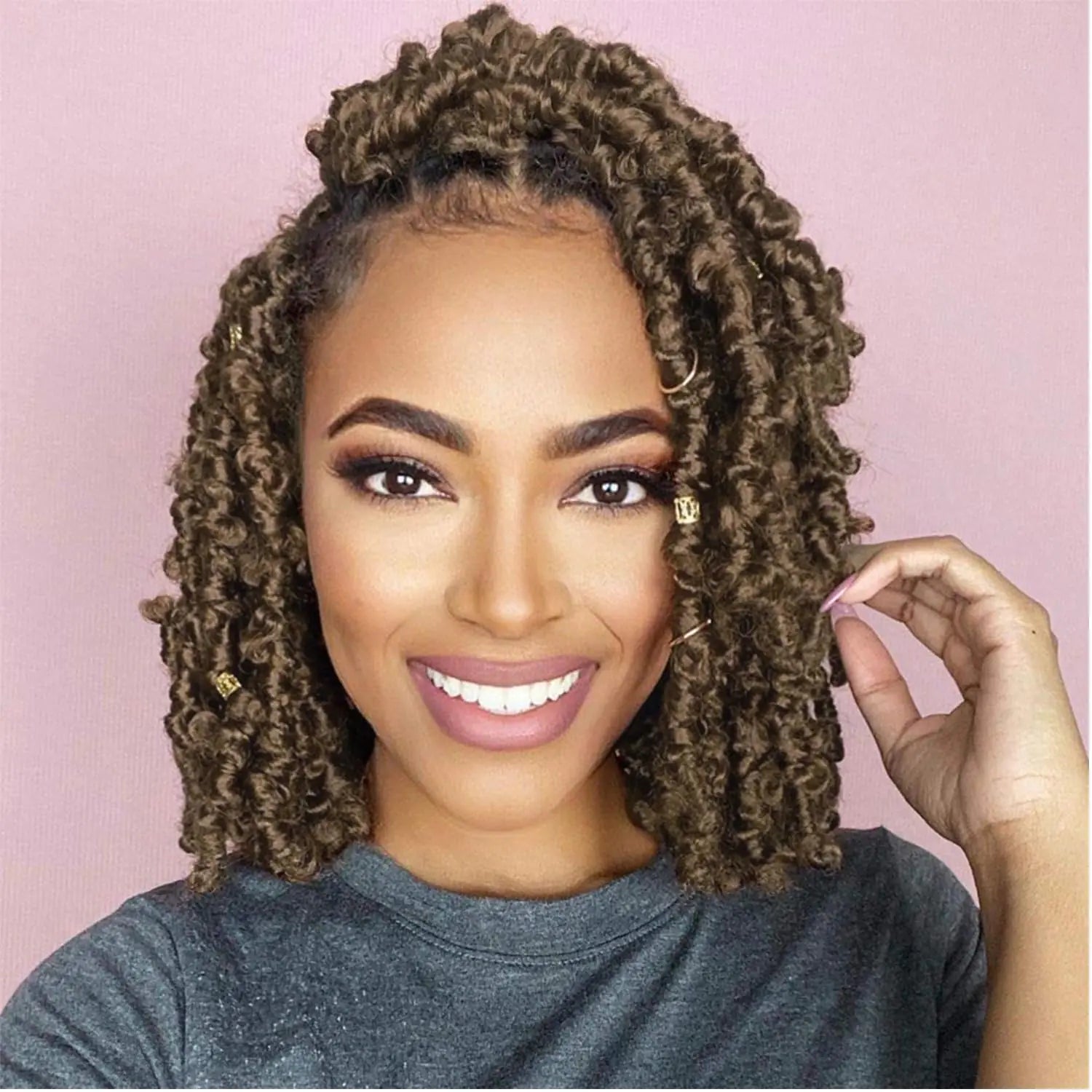 (.15) Style Loft Collection 12 inch Honey Blond Butterfly Locs Crochet Hair - 6 Packs