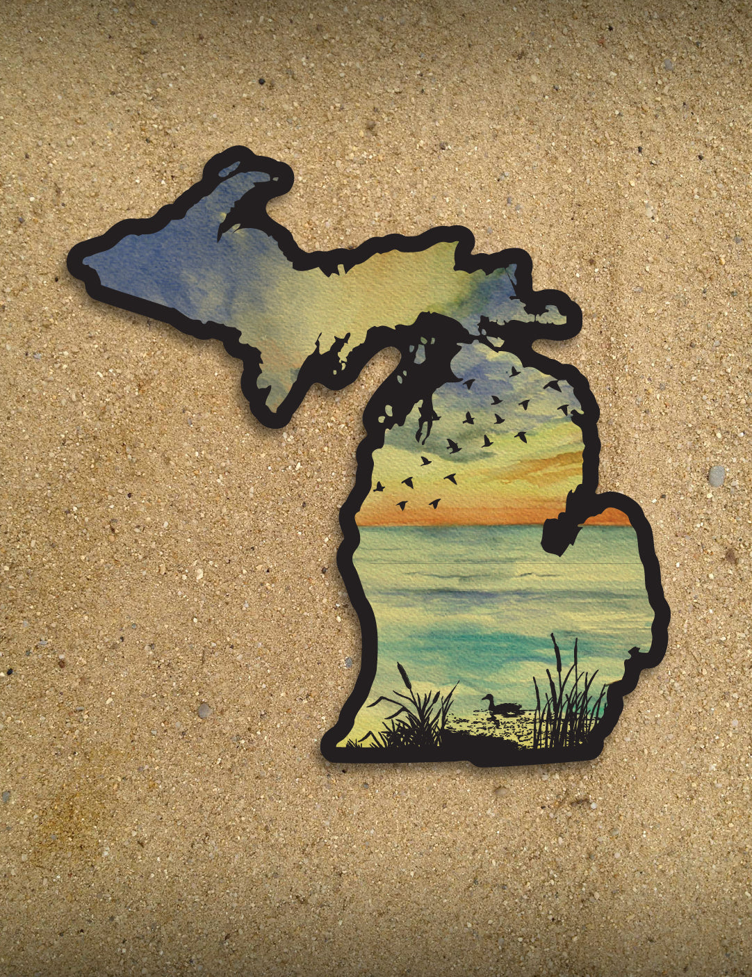 Sunset Birds - 4&amp;quot; Michigan Sticker
