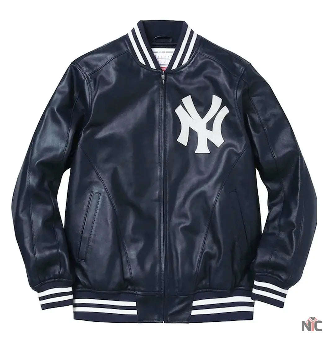 Supreme NY Yankees Leather Varsity Jacket