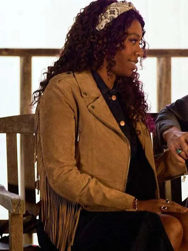 Suzette Deveraux Providence Falls Fringe Leather Jacket