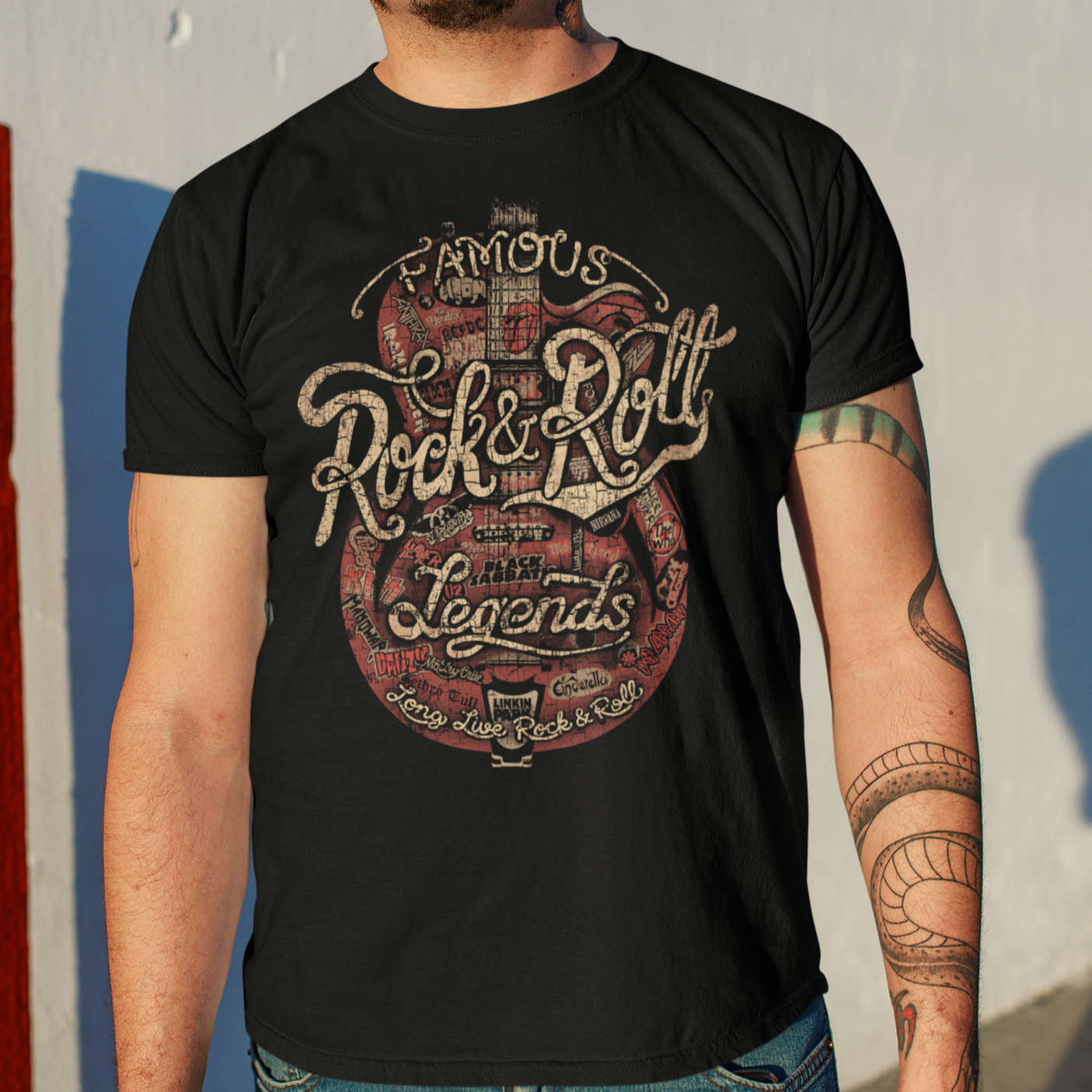 Rock &amp;amp; Roll Legends Script T-shirt