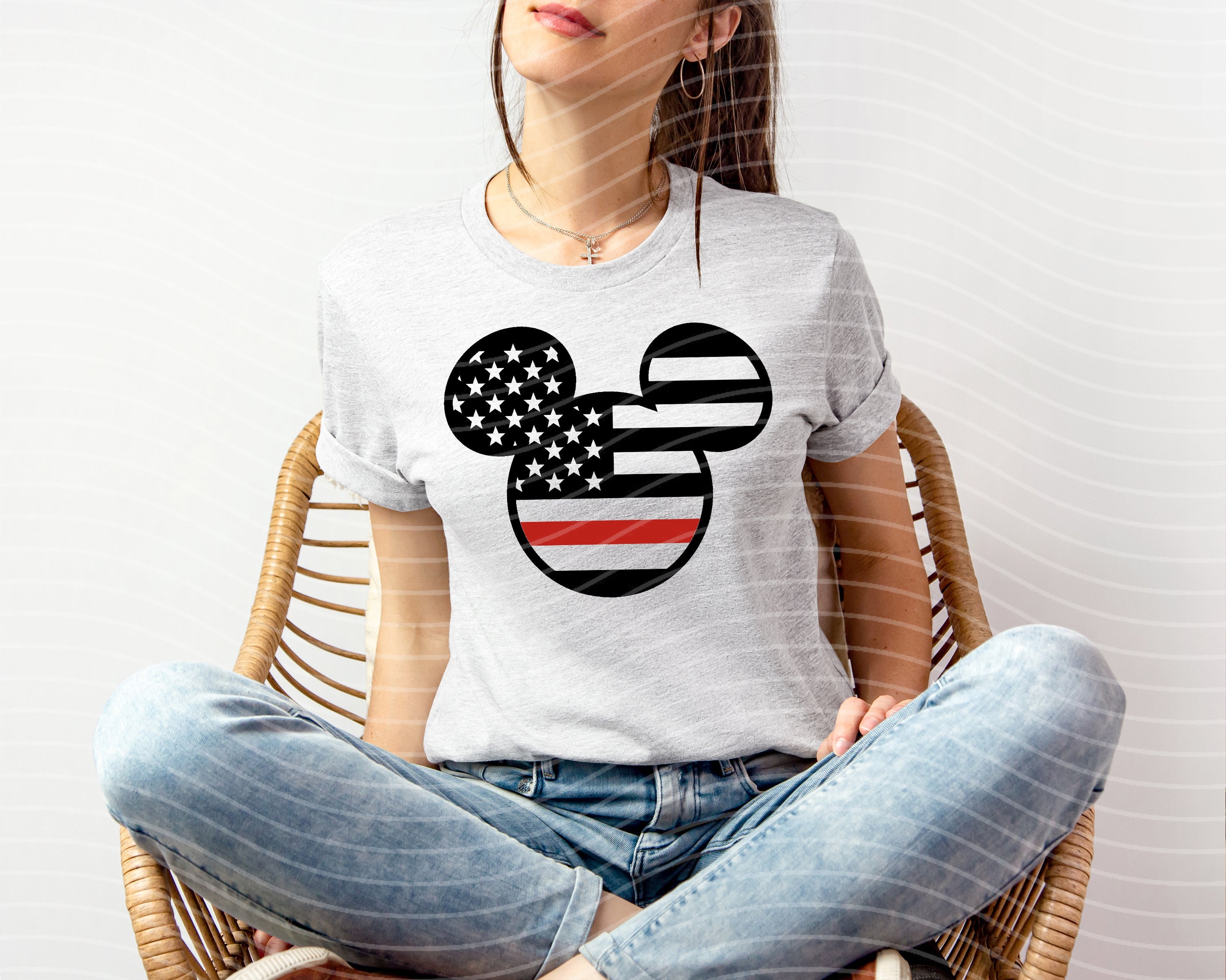 RED LINE MOUSE GRAPHIC TEE