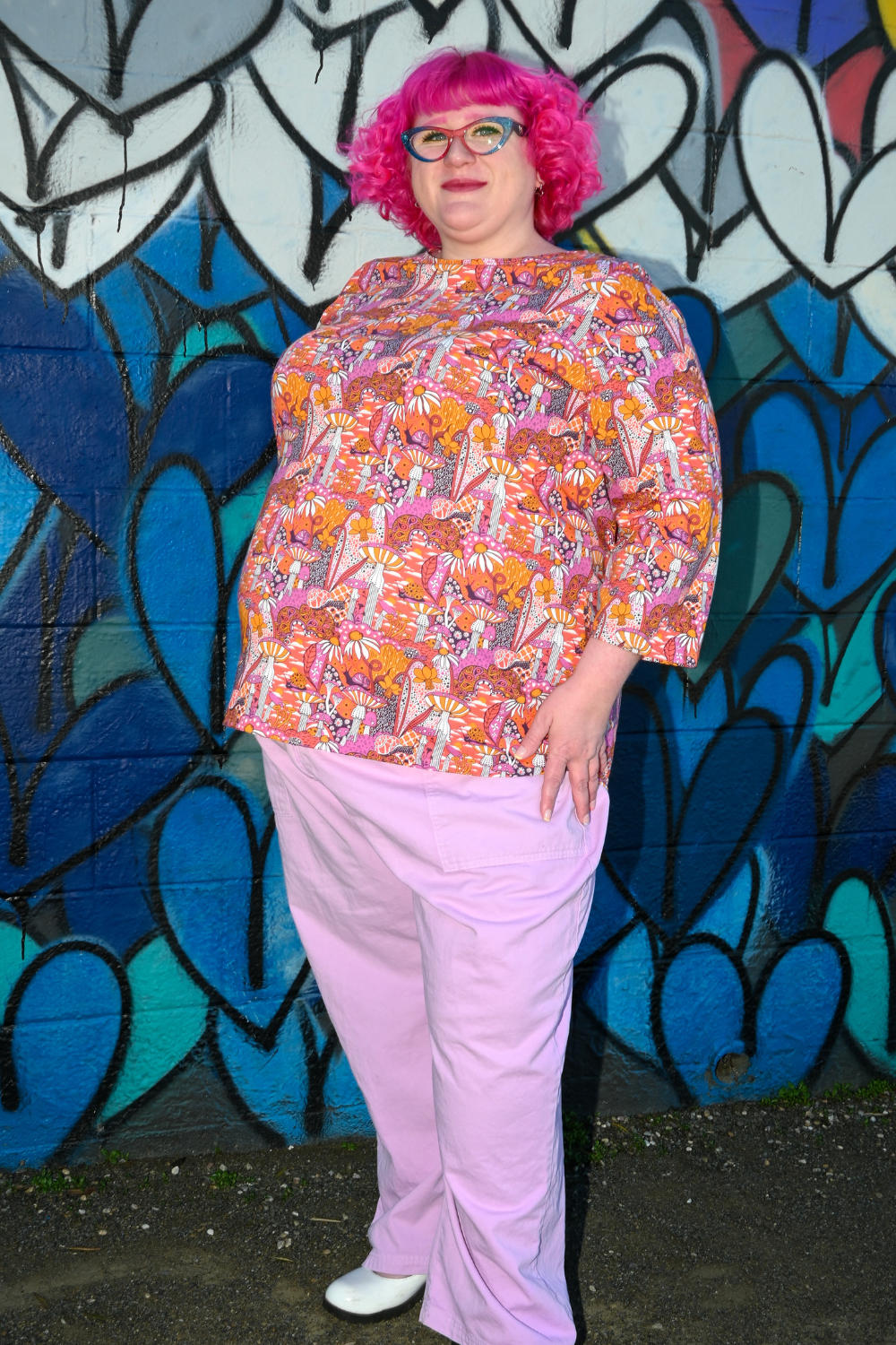 Groovy Mushroom 3/4 Sleeve Tee in Sunset