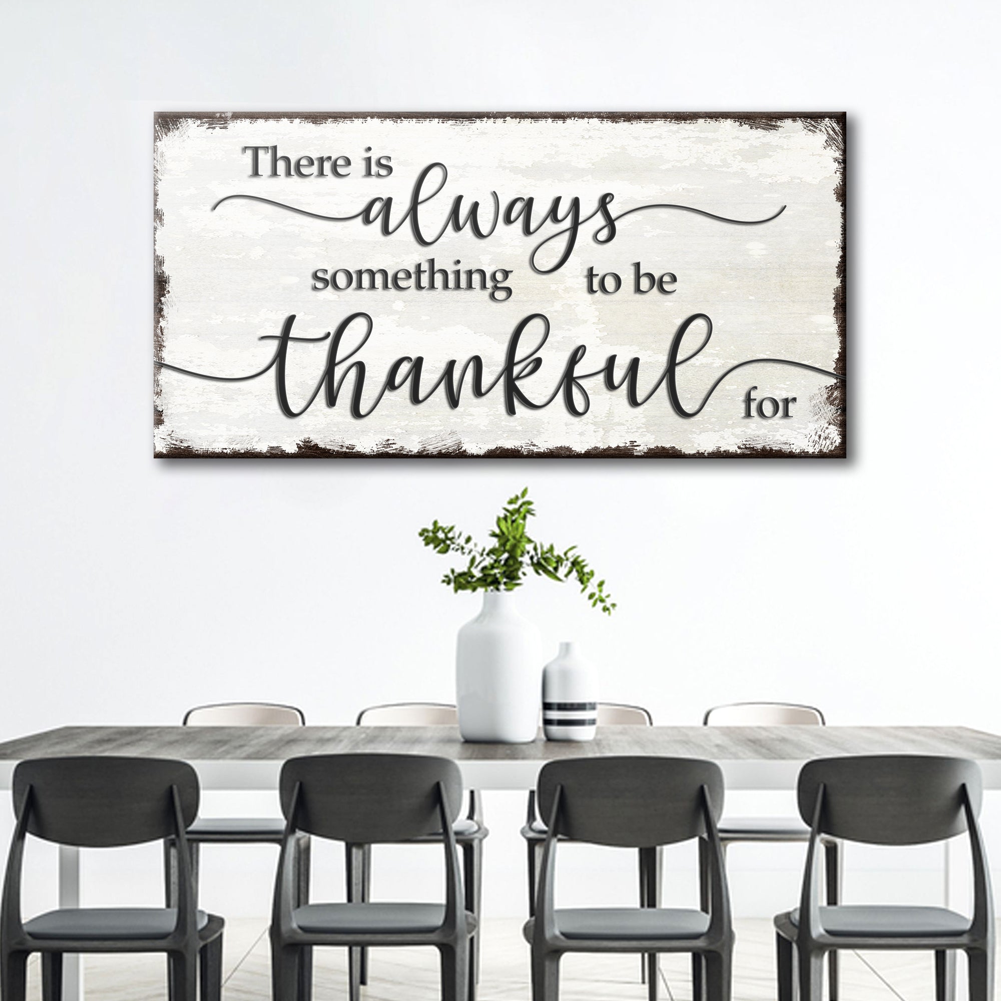 Always Something To Be Thankful Sign, Farmhouse Thanksgiving Wall Décor, Fall Autumn Vintage Wall Art, Living Room Holiday Gift Décor Sign II