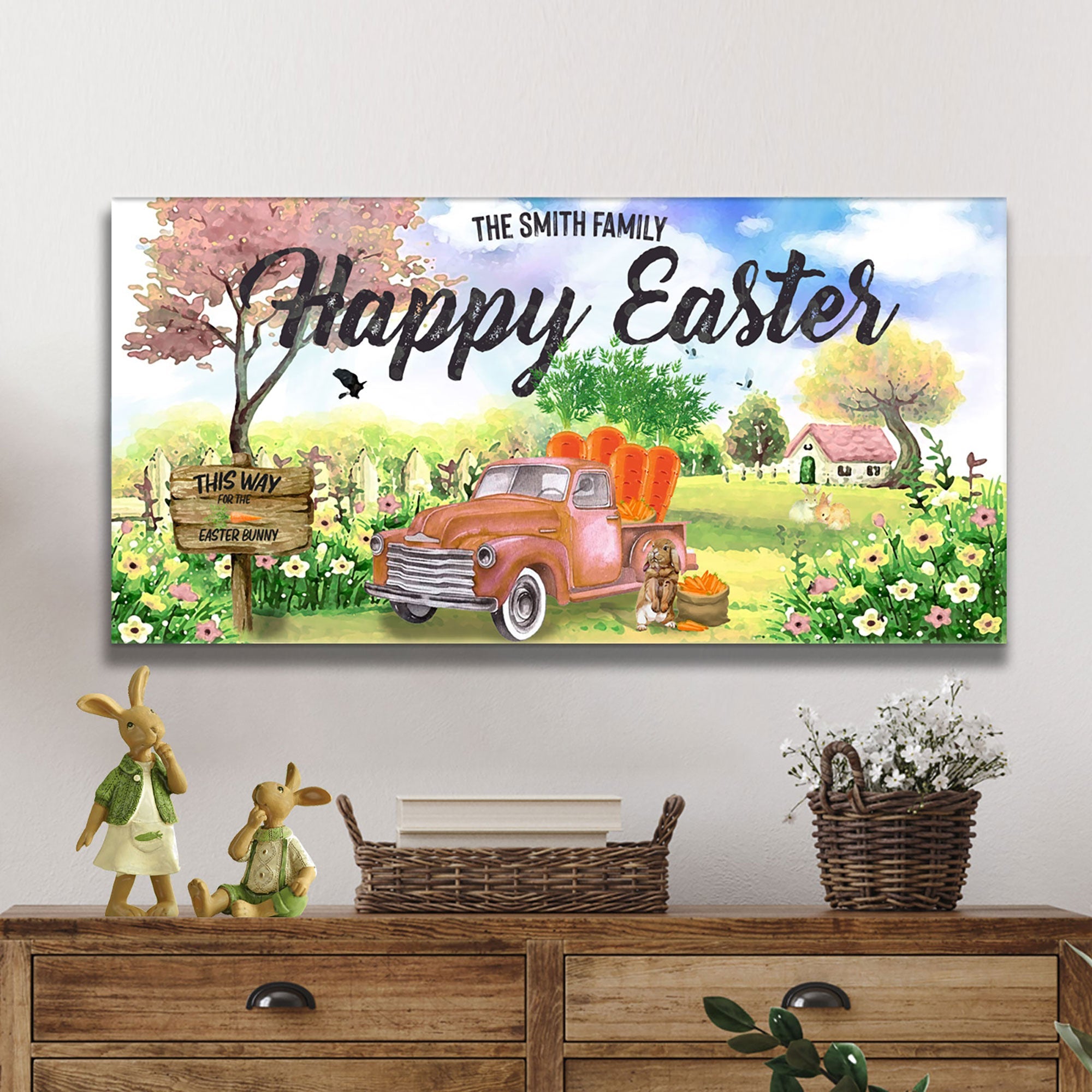 Family Happy Easter Sign
