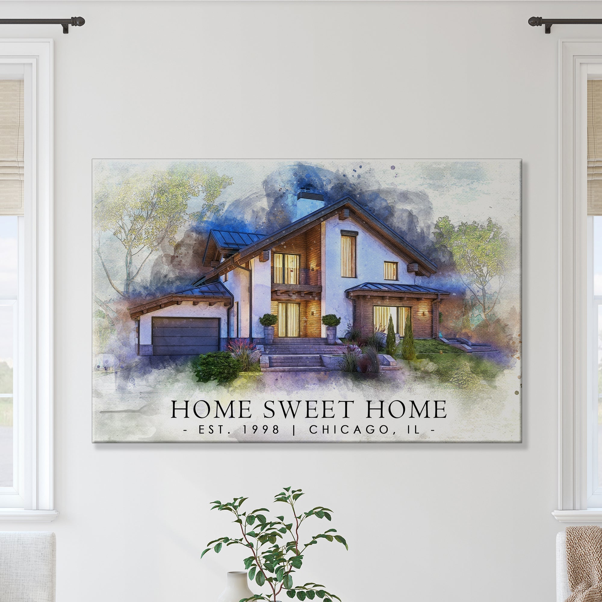 Home Sweet Home Watercolor Sign II