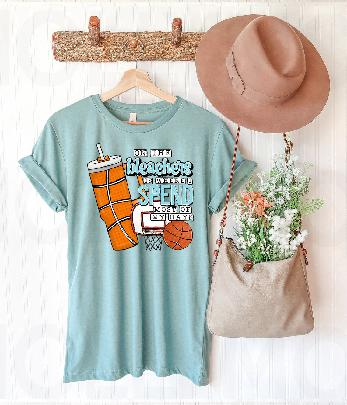 On the Bleachers is Where I Spend Most of My Days Basketball Graphic Tee