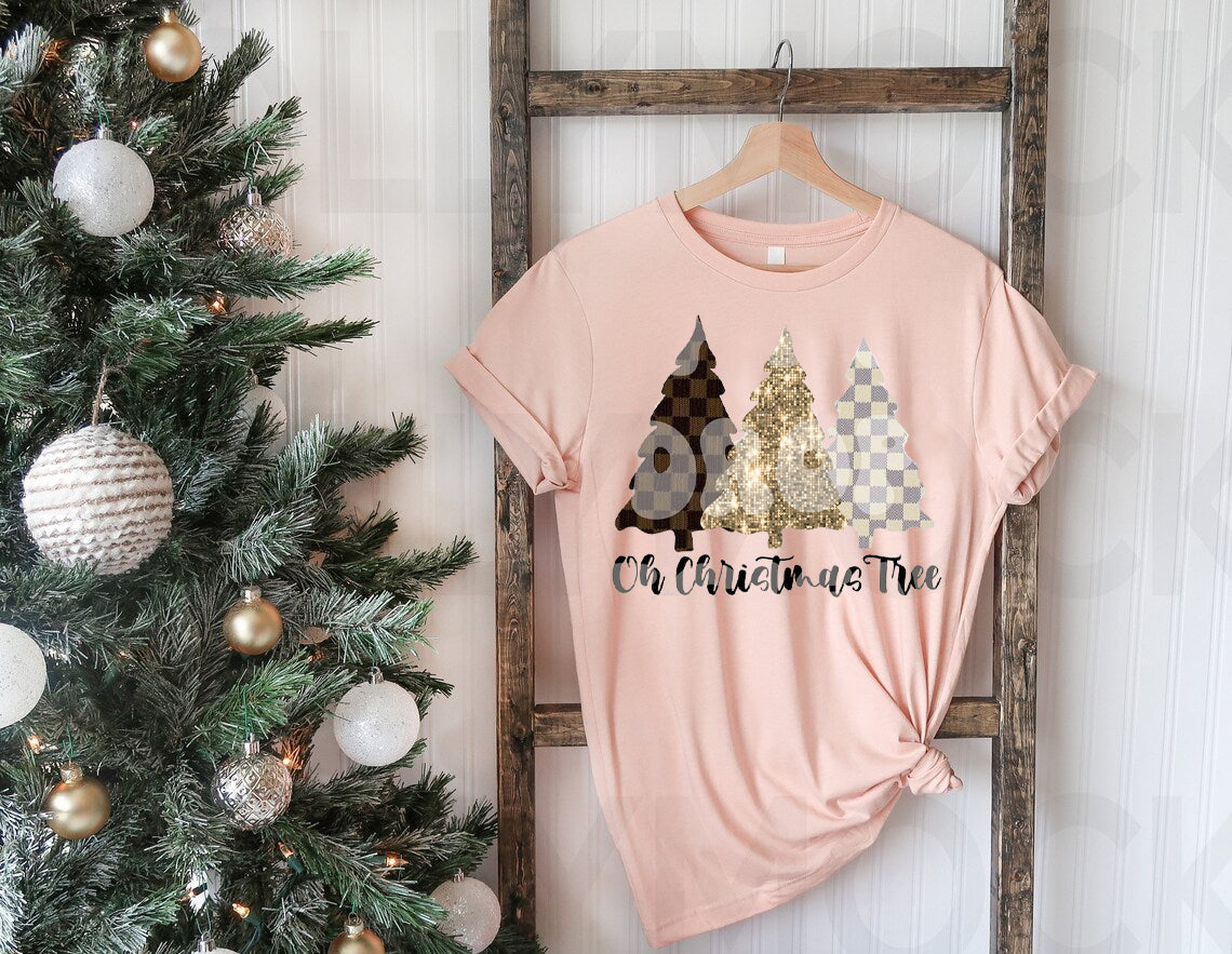 Oh Christmas Tree Faux Glitter Graphic Tee
