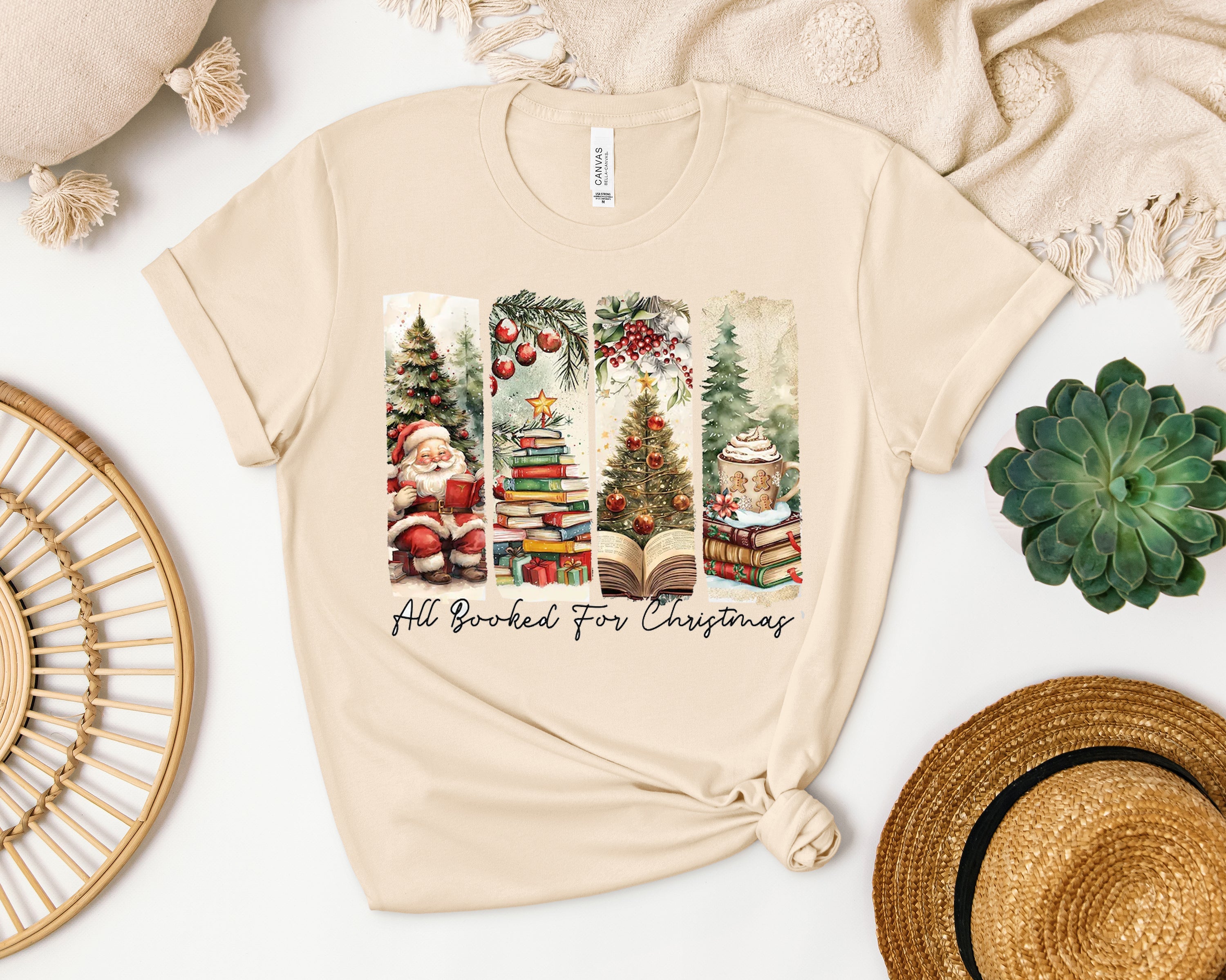 All Booked for Christmas Graphic Tee