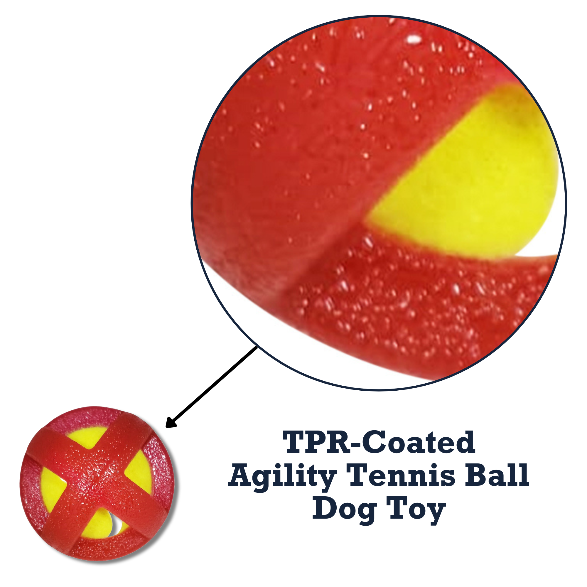 Country Living TPR-Coated Agility Tennis Ball Dog Toy – Durable & Pet-Safe