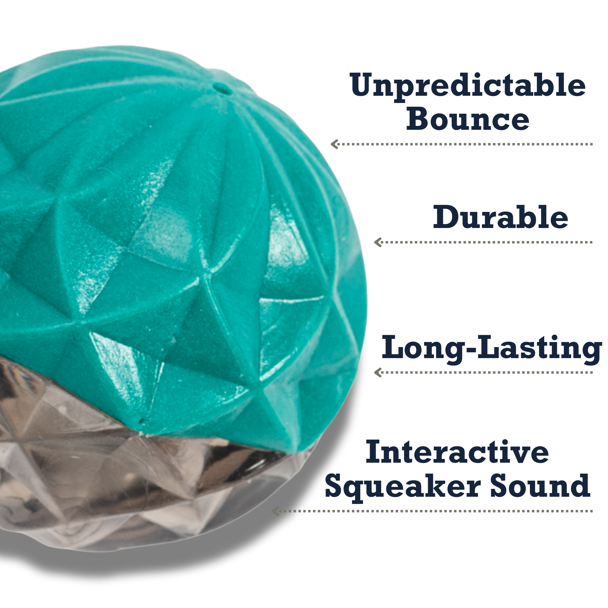 Country Living Geometric Textured Ball Dog Chew Toy, Interactive Rubber Toy for Mental Stimulation – Small