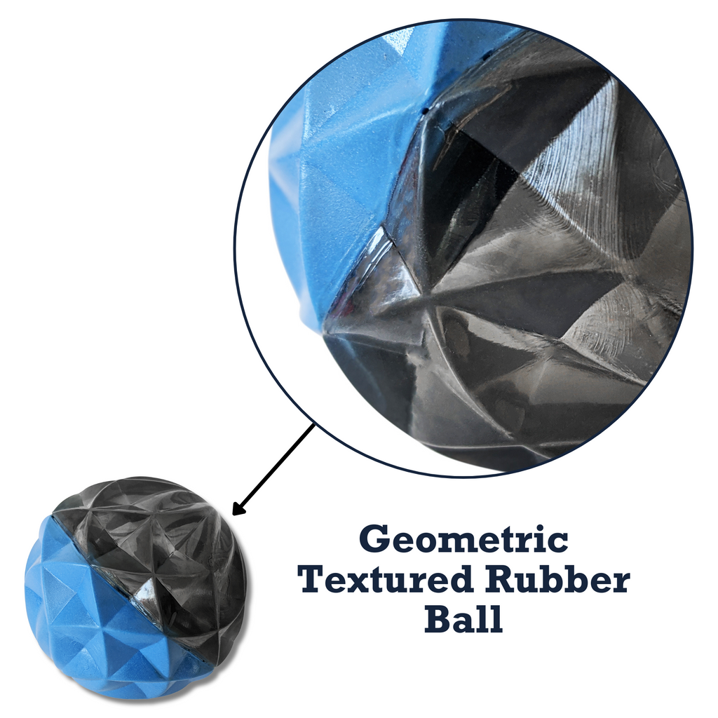 Country Living Geometric Textured Ball Dog Chew Toy, Interactive Rubber Toy for Mental Stimulation – Large