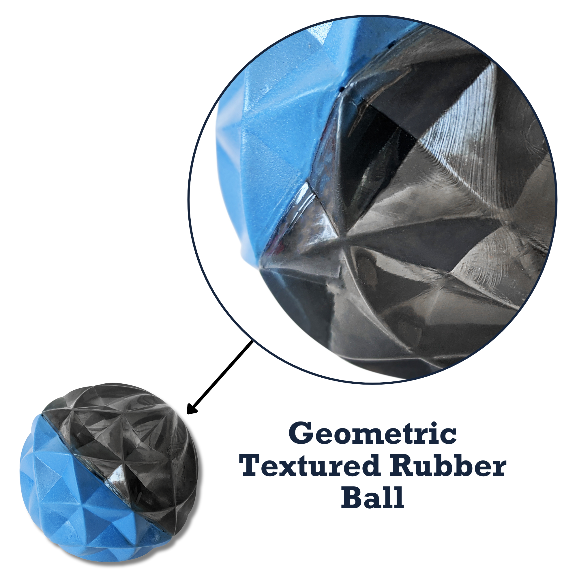 Country Living Geometric Textured Ball Dog Chew Toy, Interactive Rubber Toy for Mental Stimulation – Large