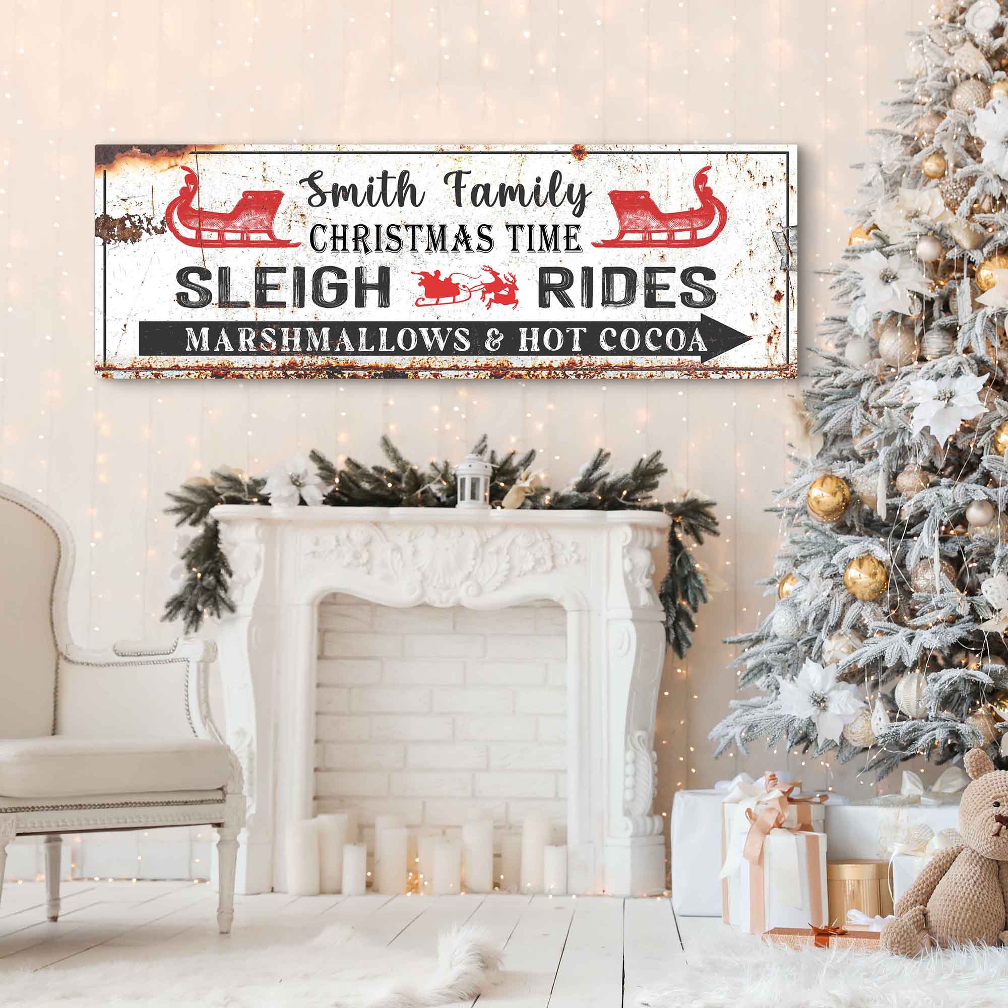 CHRISTMAS SLEIGH RIDES SIGN