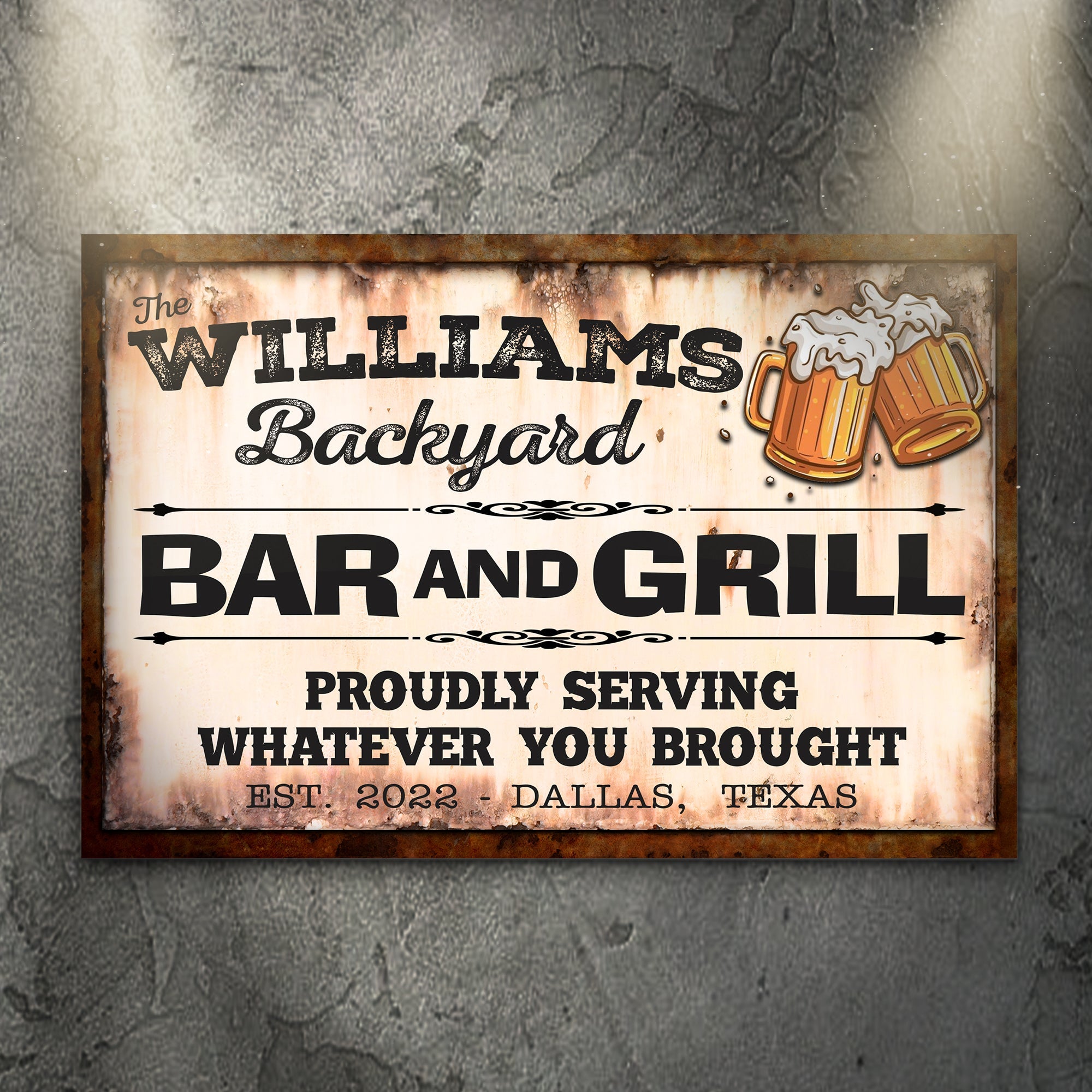 Backyard Bar &amp;amp; Grill Sign IX