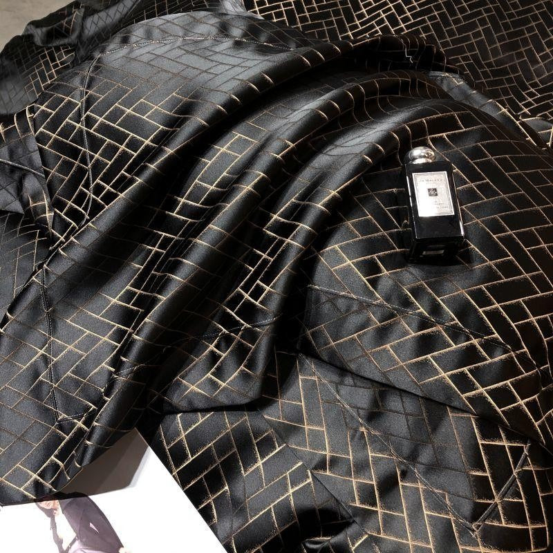 Talia Black Gold Cotton Satin Bedding Set | 3CARATS
