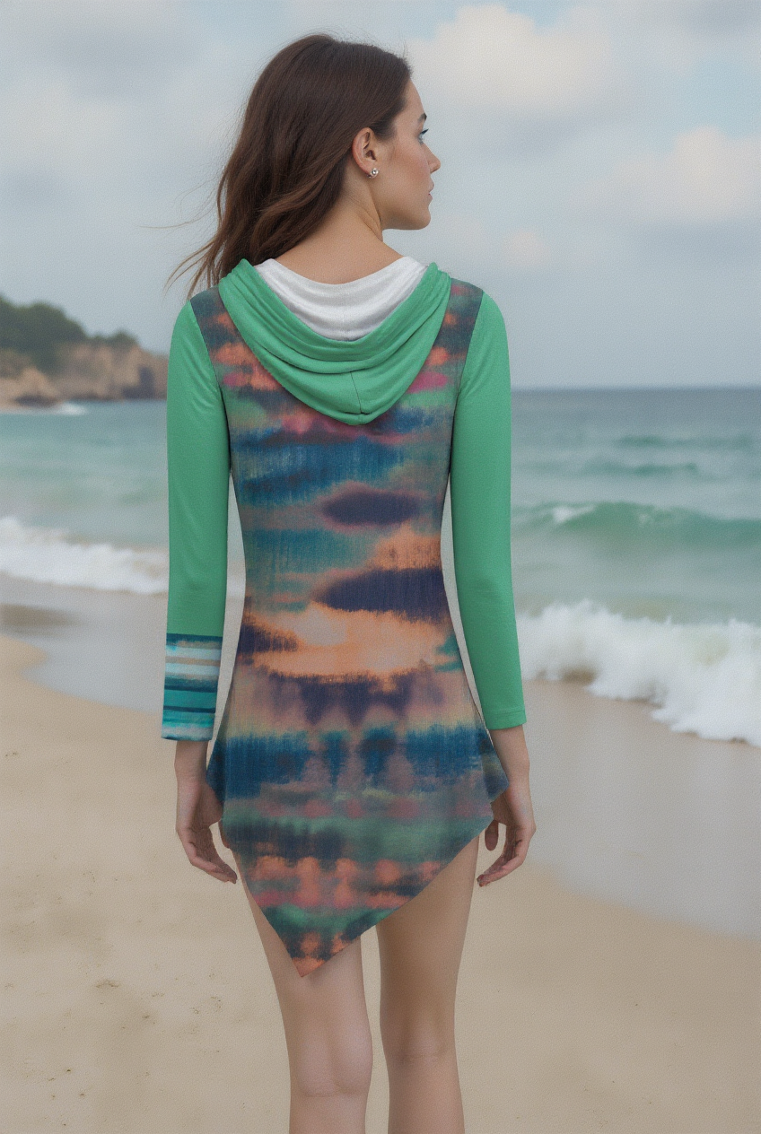 Taos Color Wash Women&#39;s Asymmetric Hem Hoodie