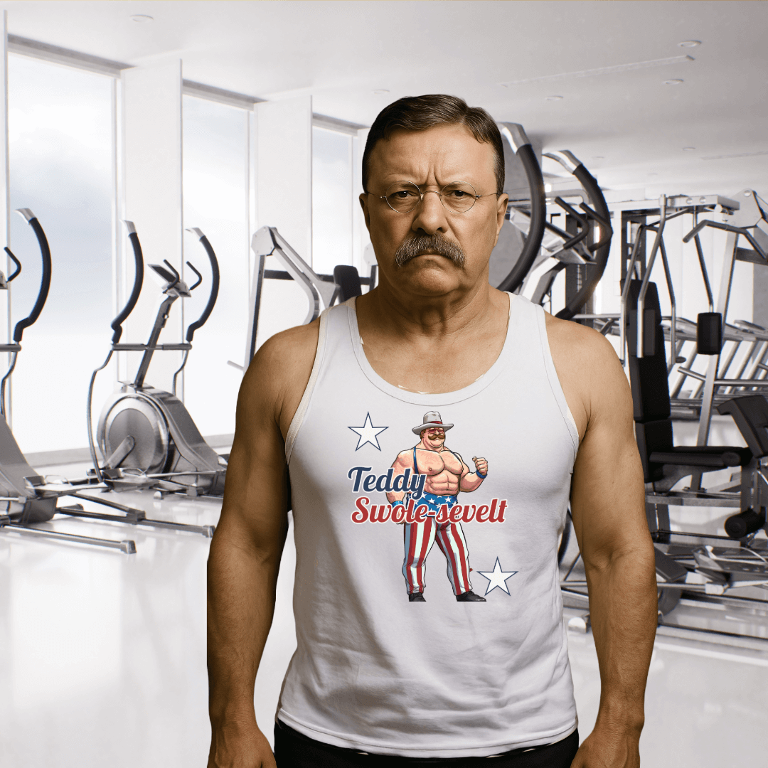&amp;quot;Teddy Swole-sevelt&amp;quot; Patriotic Pro Wrestling Tank Top