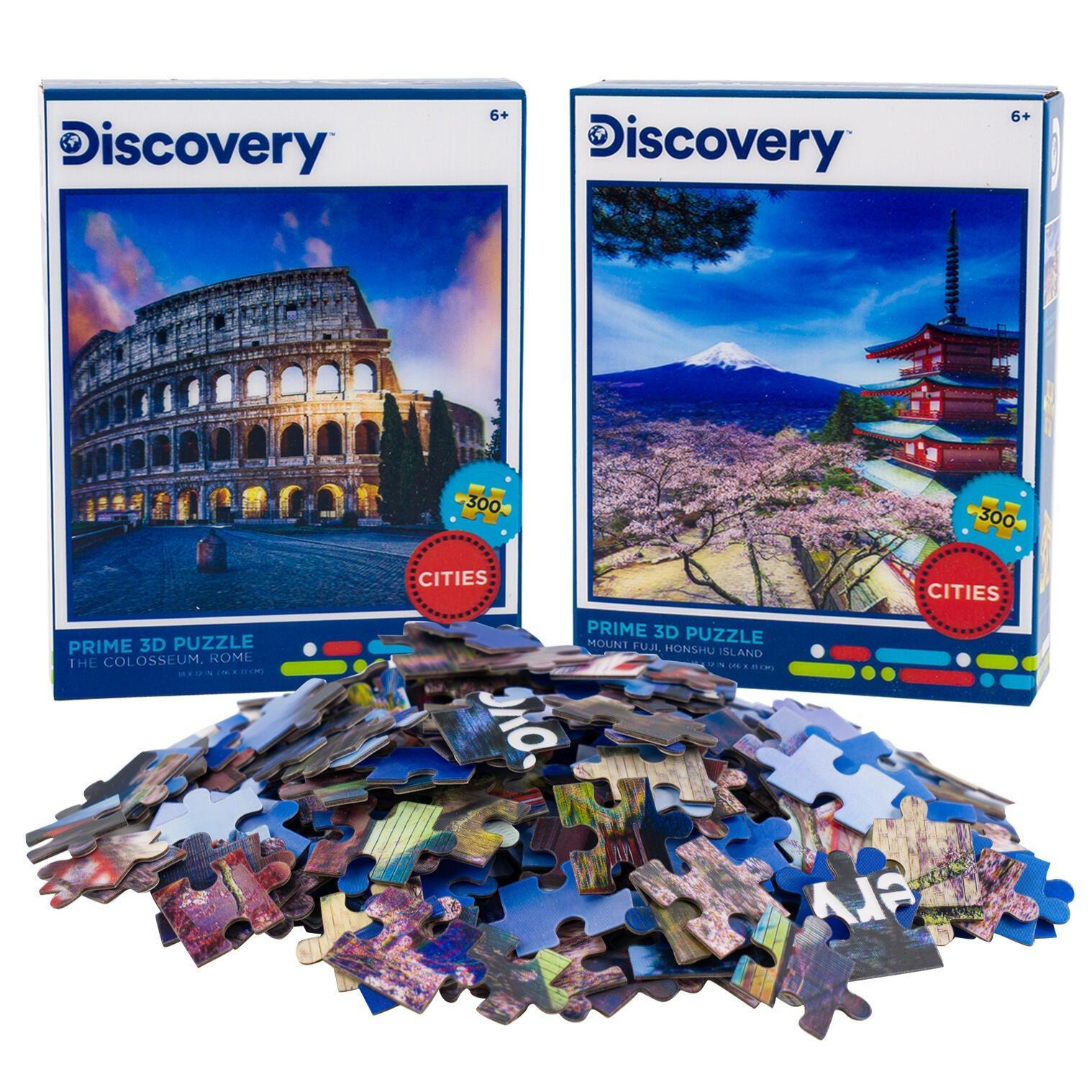 The Colosseum &amp;amp; Mount Fuji Set of 2 300 Piece Lenticular Jigsaw Puzzles Prime 3D