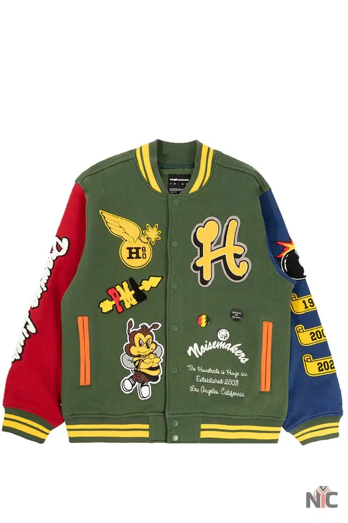 The Hundreds Bridge Burners Forest Green Letterman Jacket