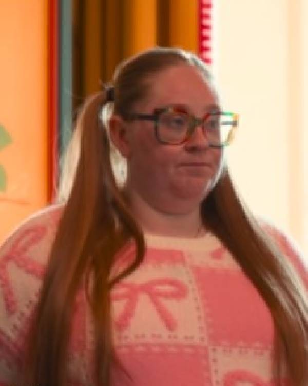 The Inheritance Hannah Pink &amp;amp; White Bow Sweater