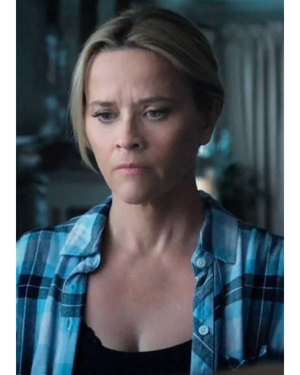 The Morning Show Reese Witherspoon Blue Plaid Shirt