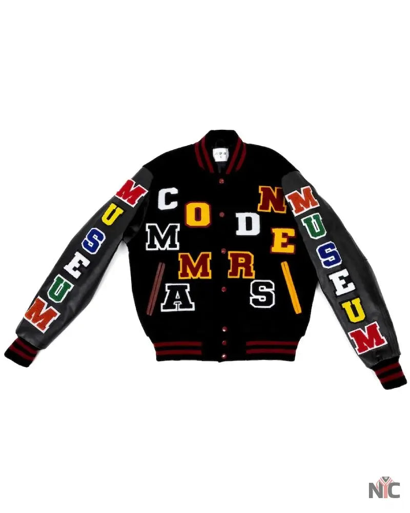 The Museum Black Washington Commanders Wool &amp;amp; Leather Full Snap Varsity Jacket