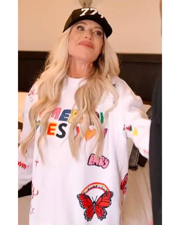 The Real Housewives of Orange County Jennifer Pedranti White Printed Sweatshirt