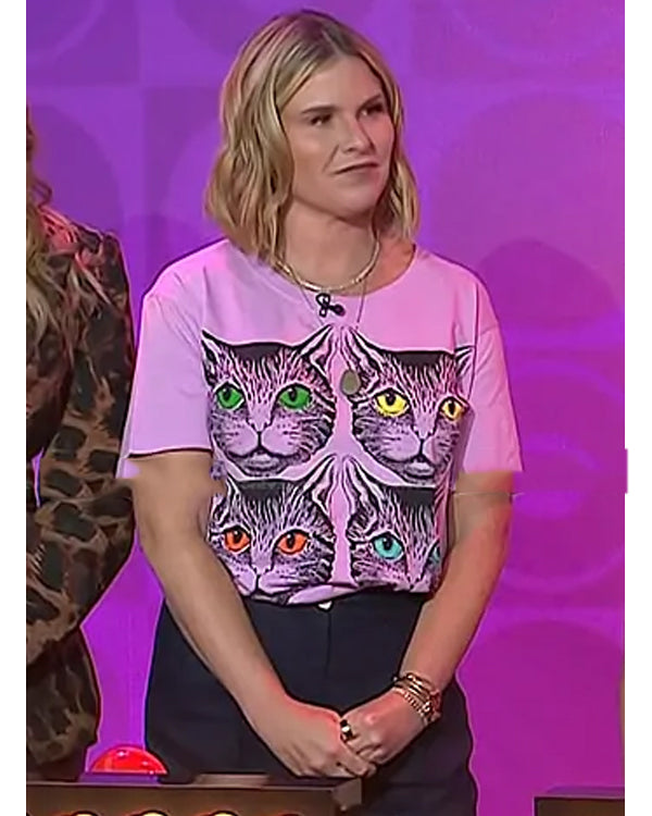 The Today Show 2025 Jenna Pink Cat Print T-Shirt
