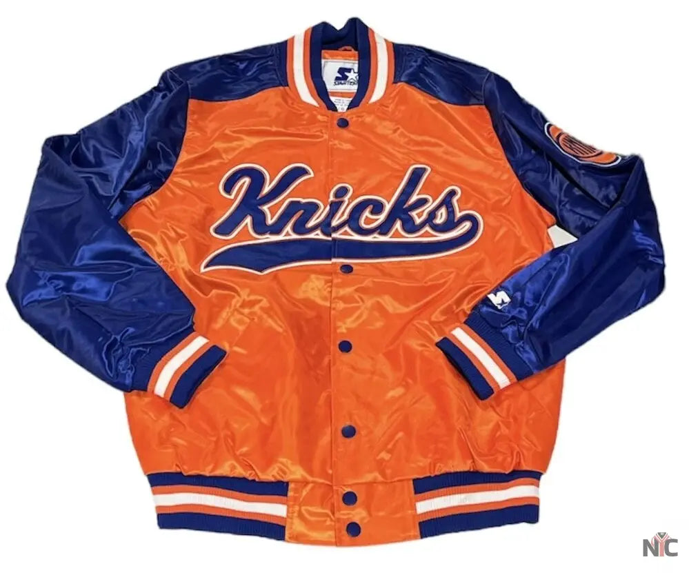 The Tradition II Team NY Knicks Orange &amp;amp; Blue Satin Jacket