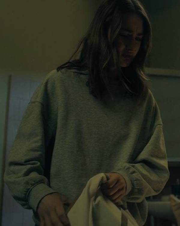 The Twisted Tale of Amanda Knox Grace Van Patten Grey Sweater