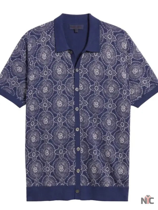The White Lotus S03 Patrick Schwarzenegger Medallion Print Shirt