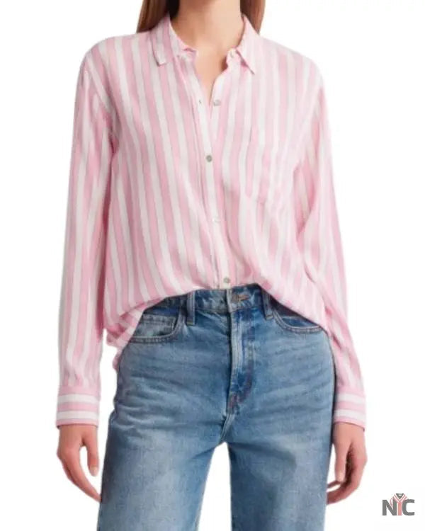 The Young and the Restless Hayley Erin Pink and White Striped Shirt