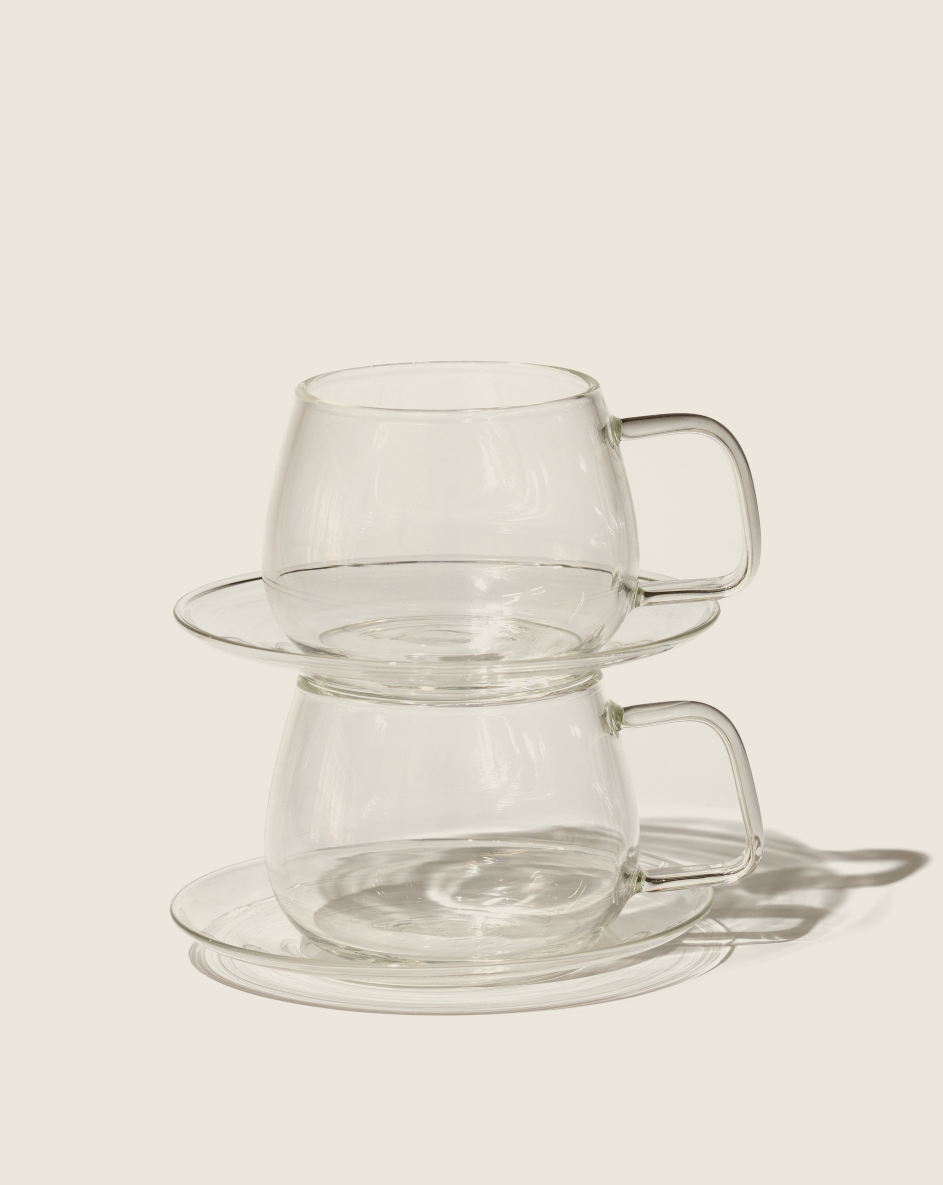 Glass cups &amp;amp; saucers (2)
