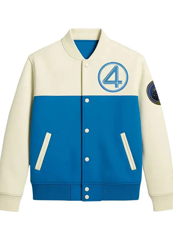 The Fantastic Four First Steps Blue Varsity Jacket
