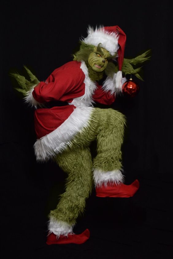 The Mean One Grinch Christmas Costume Coat With Free Cap