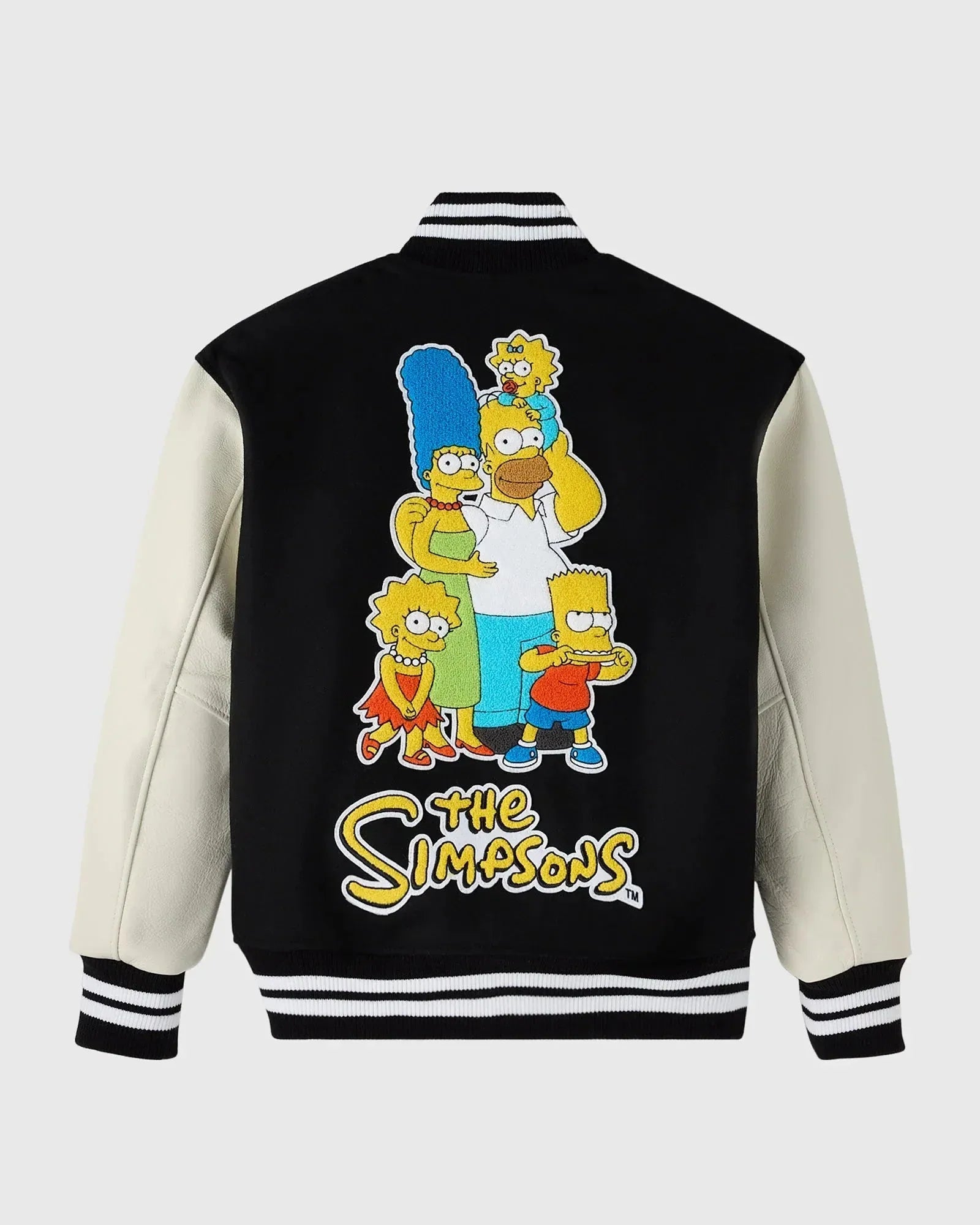The Simpsons Black And White Varsity Jacket