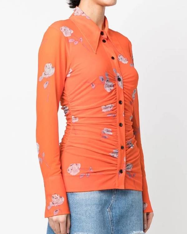 The Today Show Savannah Sellers Orange Floral Shirt