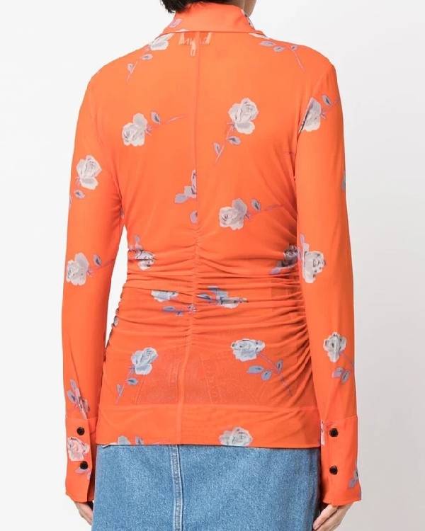 The Today Show Savannah Sellers Orange Floral Shirt