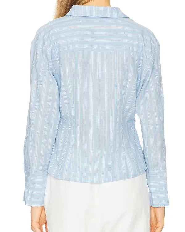 The Young and the Restless Sharon Case Blue Striped Shirt