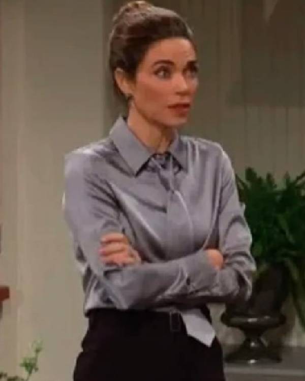 The Young and the Restless Victoria Newman Grey Shirt With Neck Tie