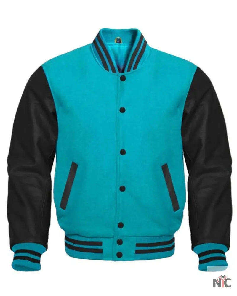Tiffany Blue And Black Varsity Jacket