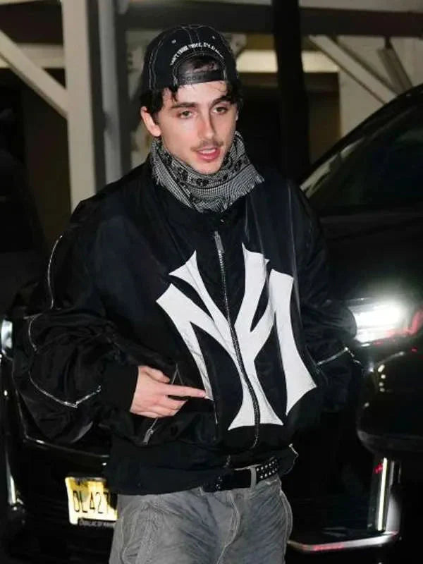 Timothée Chalamet SNL Afterparty New York City Bomber Jacket