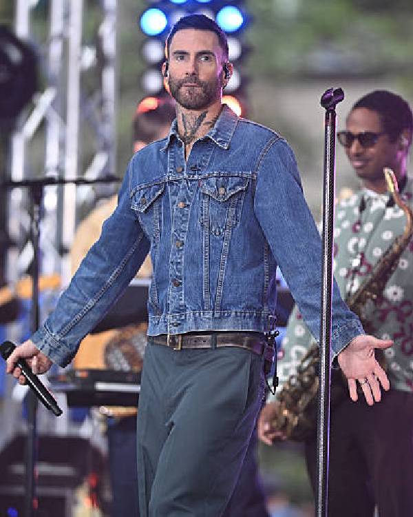 Today Show Adam Levine Maroon 5 Performance Blue Denim Jacket