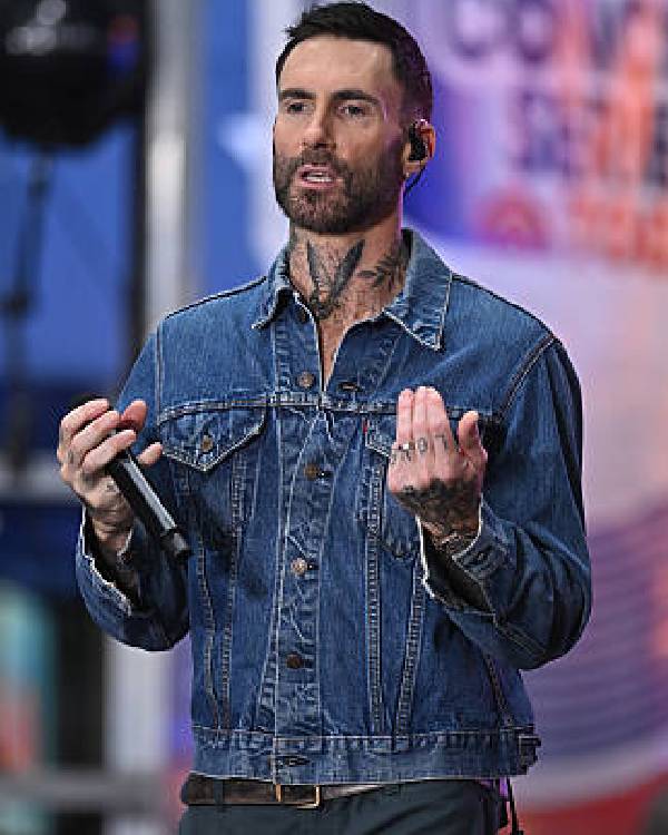 Today Show Adam Levine Maroon 5 Performance Blue Denim Jacket