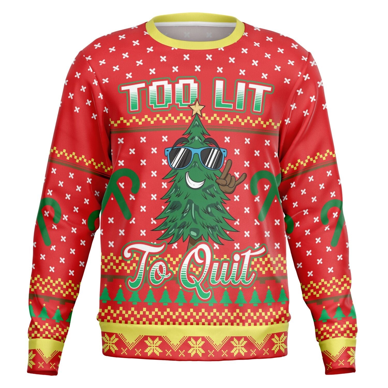 Too Lit to Quit Christmas Sweatshirt