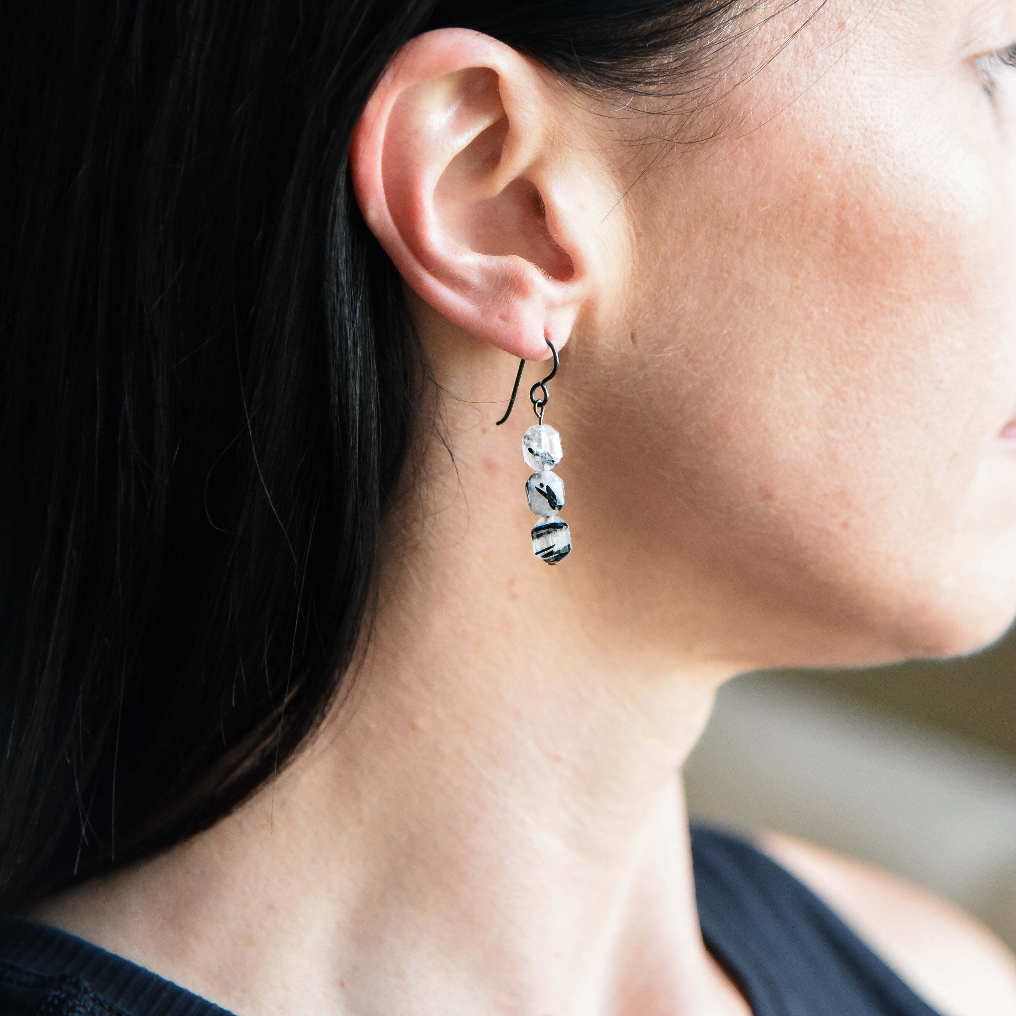 Tourmaline Quartz Prism Earrings